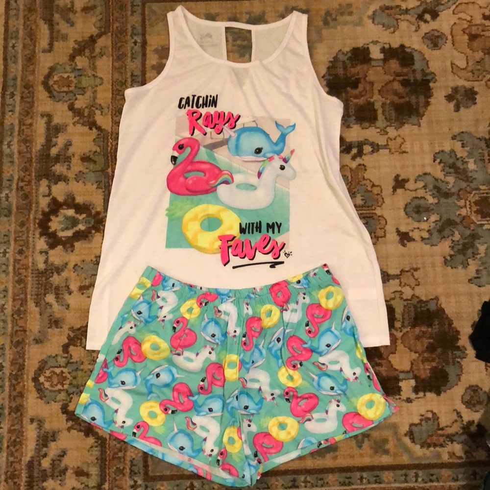Justice brand pajama set-top and shorts, 2 pcs